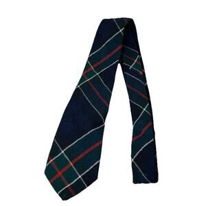 Kinloch Anderson Scotland Plaid Wool Skinny Tie Multicolor Vintage Mid century